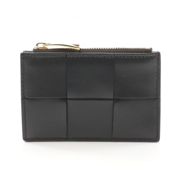 BOTTEGA VENETA Maxi Intrecciato coin purse 681009VCQC48425 leather Black NEW - Picture 1 of 6